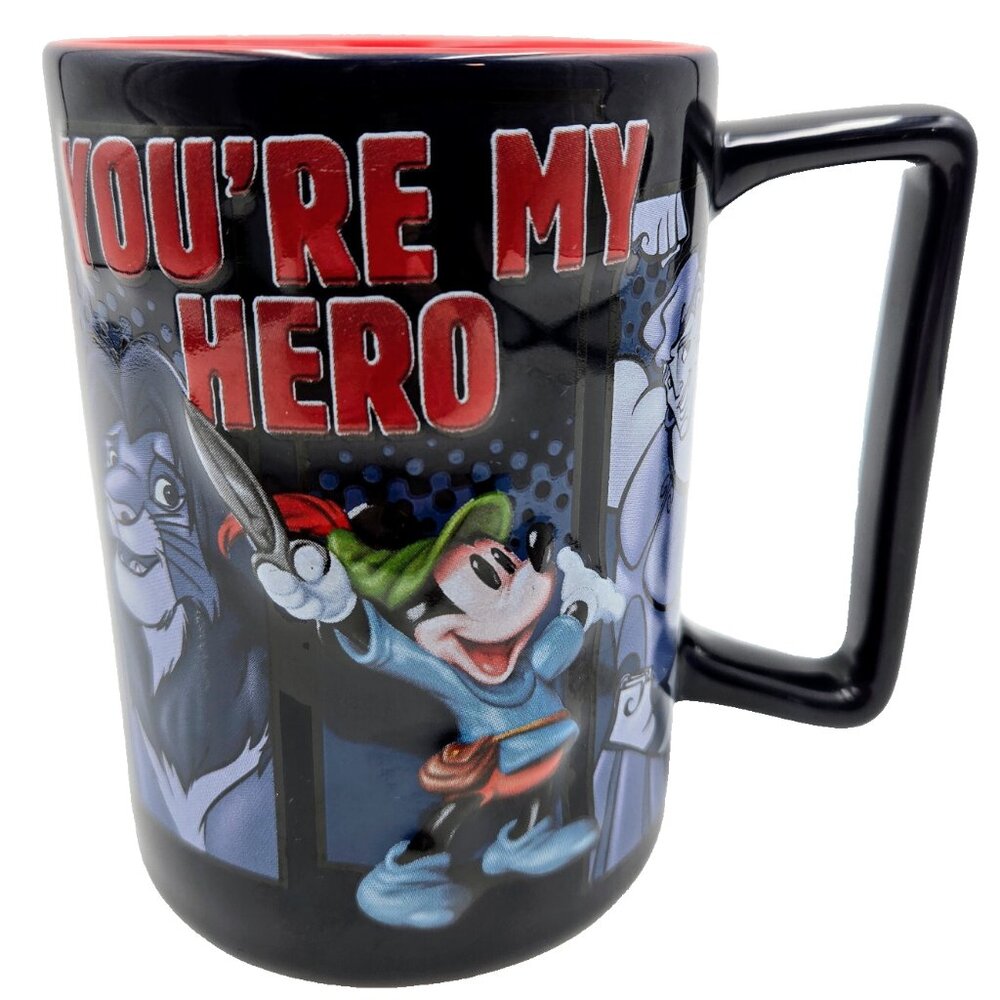 Disney Mickey Mouse You’re My Hero Mug Tarzan Hercules Simba Aladdin 3D Cup Read